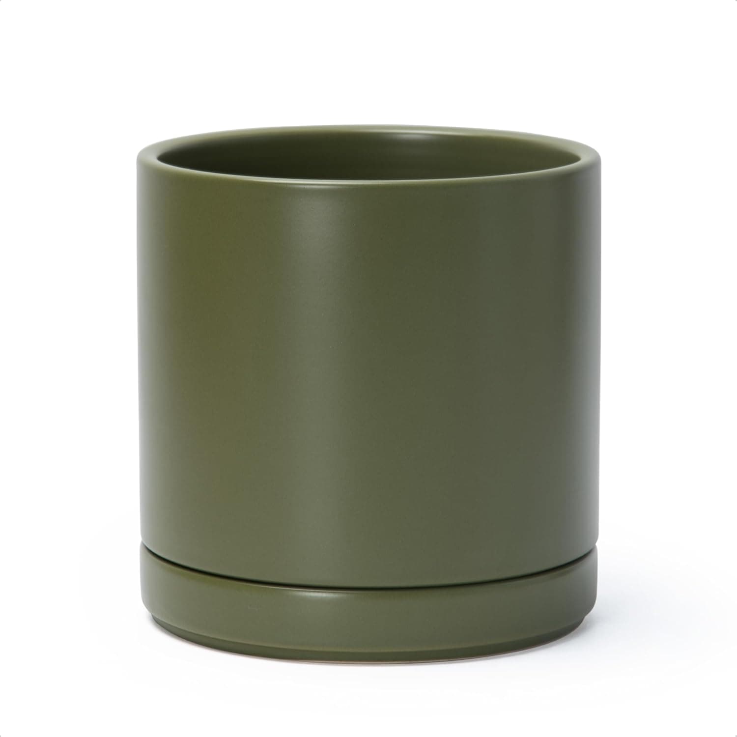 Mid-Century Modern Planter with Wood Stand